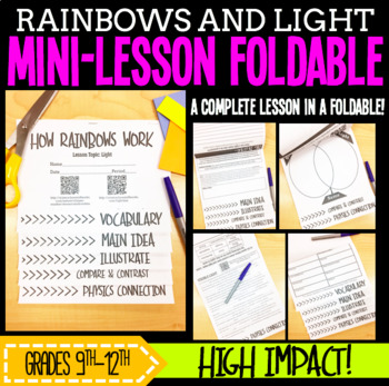 Preview of Mini-Lesson Foldable: Rainbows and Light