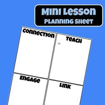 Preview of Mini Lesson Planning Sheet FREEBIE!!