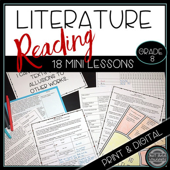 Preview of Reading Literature Whole Year Mini Lessons Grade 8 Print and Digital
