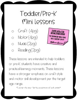 Preview of Mini Lessons for Young Children