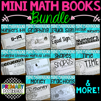 Preview of First Grade Math - Mini Math Books Bundle