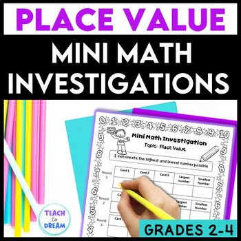 Preview of Mini Math Investigations | Number and Place Value worksheets | Grade 2nd 3rd 