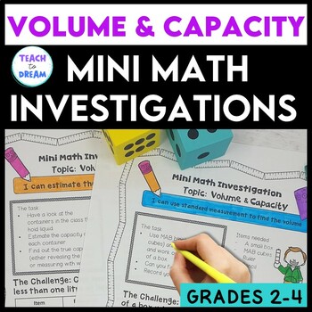 Preview of Mini Math Investigations Worksheets | Volume and Capacity Tasks and Activities