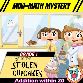 Preview of Mini-Math Mystery Activity 1st Grade - Addition within 20 Facts & Word Problems