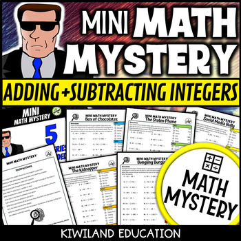 Preview of Adding and Subtracting Integers with Mini Math Mystery