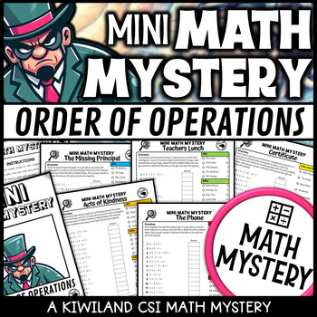 Preview of Order of Operations Without Exponents Using Parentheses Math Mystery Worksheets
