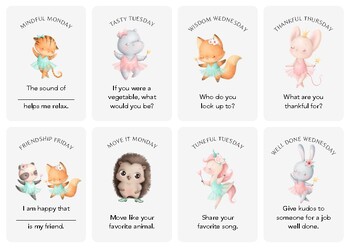 Preview of Mini Mindful Dancers Days of the Week Flashcards