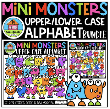 Preview of Mini Monster Alphabet Bundle (P4Clips Trioriginals) LETTER CLIPART