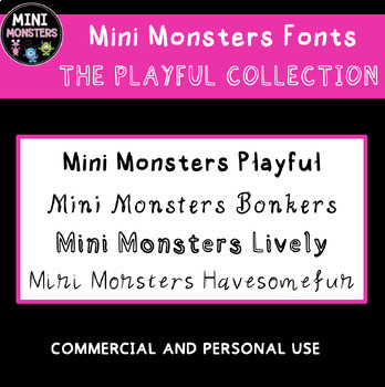 Preview of Mini Monsters Fonts - The Playful Collection