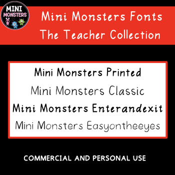 Preview of Mini Monsters Fonts - The Teacher Collection l
