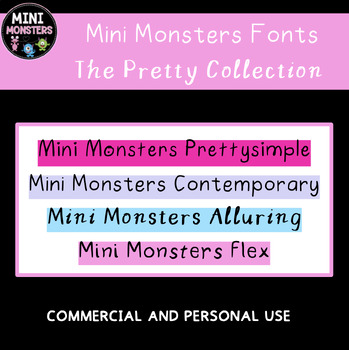 Preview of Mini Monsters Fonts - The Pretty Collection