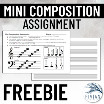 Preview of Mini Music Composition Assignment with Staff Paper