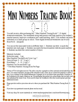 Preview of Mini Numbers Tracing Book!