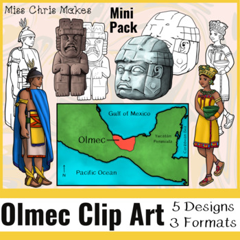 Preview of Mini Olmec Clip Art Pack for Commercial and Personal Use