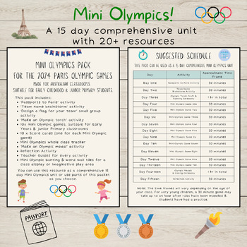 Preview of Mini Olympics | Full Mini Olympics Unit for Early Years | Paris Olympics 2024