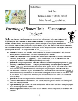 Preview of Mini Packet/ Journal packet for Farming of Bones Novel by Edwidge Danticat