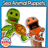 Mini Puppets Sea Animals Crafts, Printable Ocean Animals P