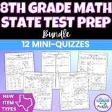 Mini Quizzes BUNDLE | 8th Grade Math State Test Prep | STA