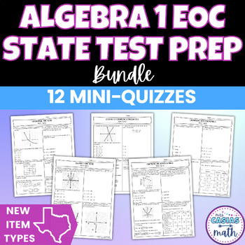 Preview of Mini Quizzes BUNDLE | Algebra 1 EOC Test Prep | STAAR New Item Types