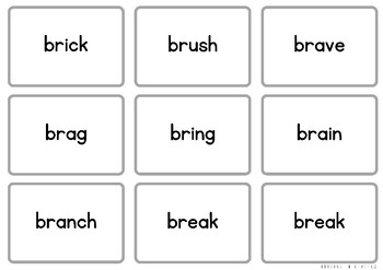 Preview of Mini "R Blends" Word Cards