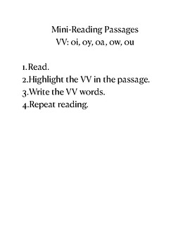 Preview of Mini-Reading Passages VV