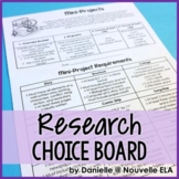 Short Research Projects - Editable Choice Board - Research