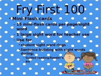 Preview of Mini-Sight Word Flashcards