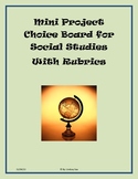 Mini Social Studies Project Choice Board