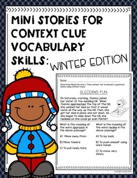 Preview of Mini Stories for Context Clue Vocabulary Skills: Winter Edition