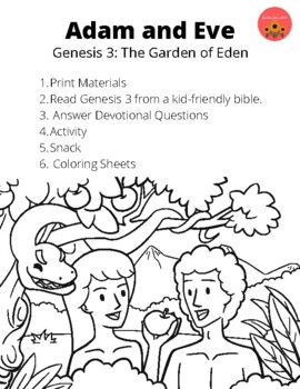 Mini Sunday School for Early Childhood: Adam and Eve | TPT