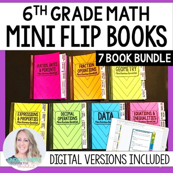 Preview of Mini Tabbed Flip Book Bundle for 6th Grade Math