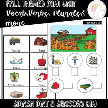 Preview of Mini Fall Unit | Speech Therapy | Vocabulary Cards & More
