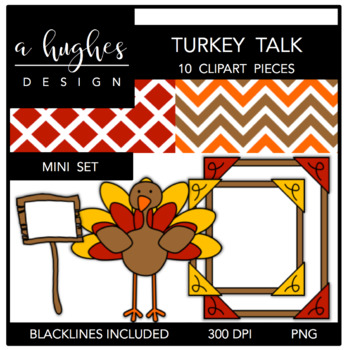 Preview of Mini Turkey Clipart Set