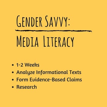 Preview of Media Literacy Unit: Gender and Media