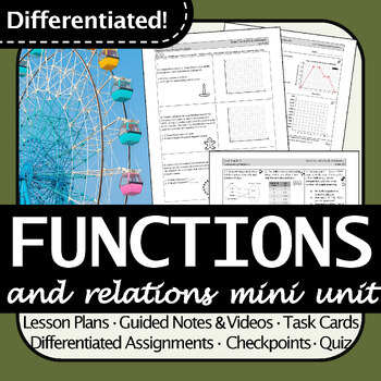 Preview of Mini Unit: Representing Functions and Relations | Fun, Engaging, Differentiated!