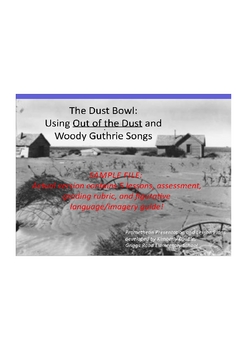 Preview of Mini Unit using "Out of the Dust" and Dust Bowl songs by Woody Guthrie