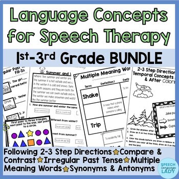 Preview of Language Therapy BUNDLE | 1st - 3rd Grade Speech Therapy