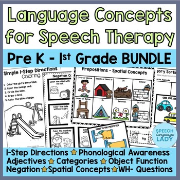 Preview of Language Therapy BUNDLE | Preschool-1st Grade Speech Therapy