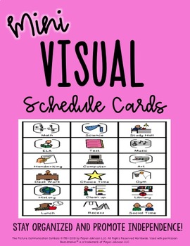 Preview of Mini Visuals Schedule Cards for Autism/Special Education Classroom -boardmaker