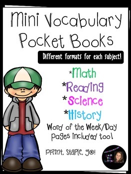 Preview of Mini Vocabulary Book Templates- Customized by subject!