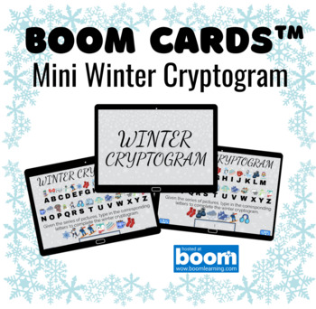 Preview of Free Mini Winter Cryptogram Boom Cards; Occupational Therapy; Speech; Typing