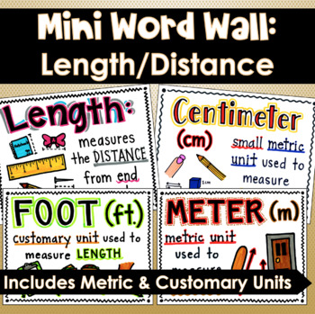 Preview of Mini Word Wall: Length/Distance