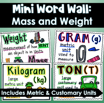 Preview of Mini Word Wall: Weight and Mass