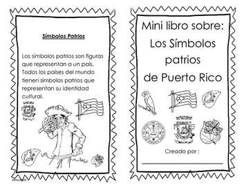 Preview of Mini libro sobre: Símbolos patrios de Puerto Rico