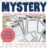 Mini Mysteries Reading Comprehension Short Stories with Cl