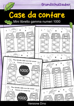 Preview of Mini quaderno delle case dei numeri fino al numero 1000 - versione Dino italiano