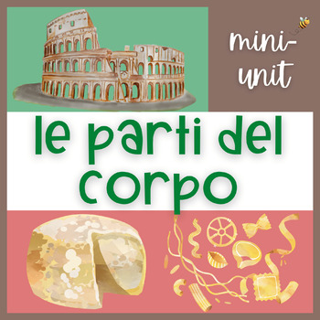 Preview of Mini-unit: Italian Body Parts - slideshow, magic puzzle, & 3 handouts (no prep!)