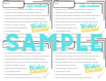Preview of Miniature Informational Writer's Checklist for Student Use