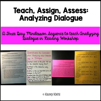 Preview of Minilessons to Teach Analyzing Dialogue in Reading Workshop