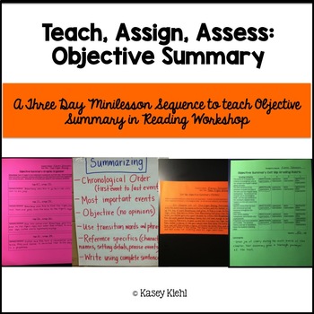 Preview of Minilessons to Teach Objective Summary in Reading Workshop